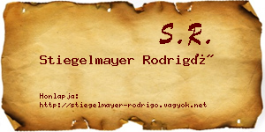 Stiegelmayer Rodrigó névjegykártya